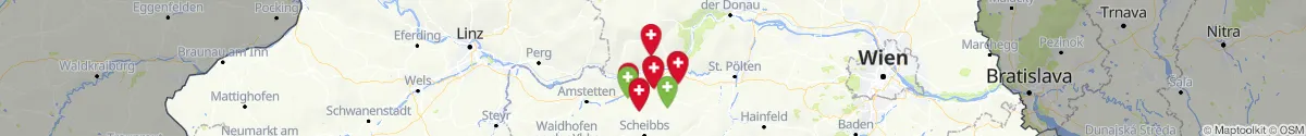 Kartenansicht für Apotheken-Notdienste in der Nähe von Münichreith-Laimbach (Melk, Niederösterreich)
